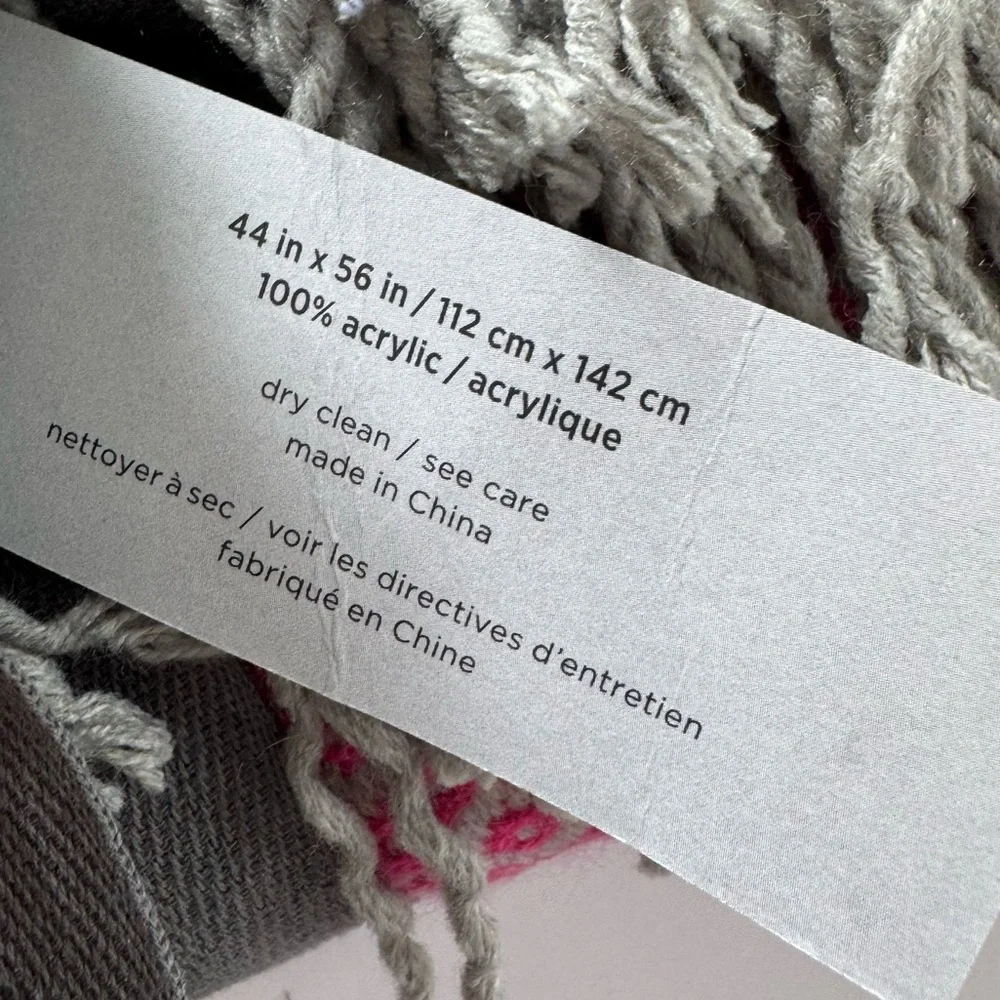 West Elm Diamond Jacquard Throw Blanket | NWT